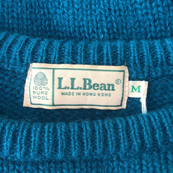 Vintage L. L. Bean 100% wool sweater, teal size M - Picture 2 of 3